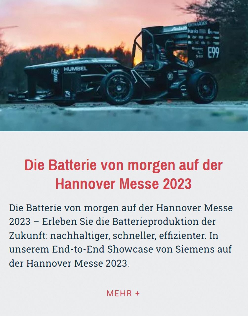 Siemens Hannover Messe 2023 - Batterieproduktion