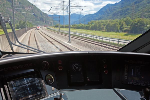 SBB Lokführerstand Sicht aus dem Fenster