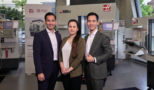 URMA: Oliver, Jessica und Yannick Berner im Maschinen Showroom in Rupperswil