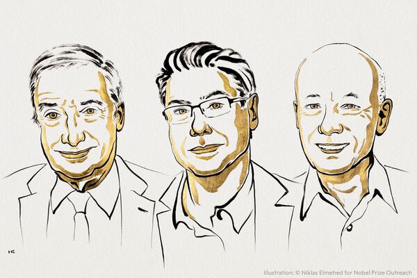 Wirtschaftsnobelpreisträger 2025: Joel Mokyr, Philippe Aghion, Peter Howitt.