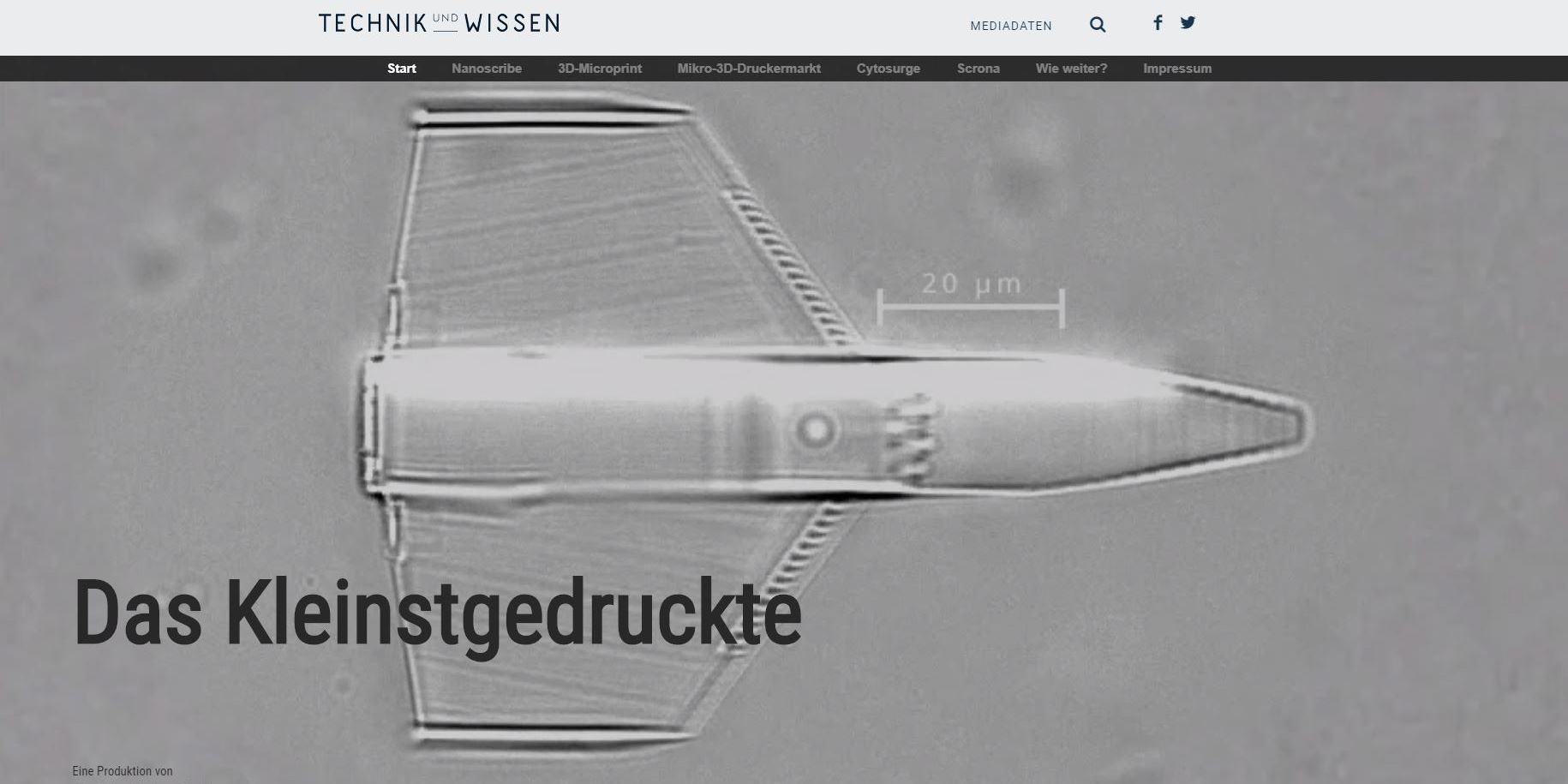 Das Kleinstgedruckte - Multimediastory über den Mikro-3D-Druck Das Kleinstgedruckte - eine preisgekrönte Story von TECHNIK und WISSEN