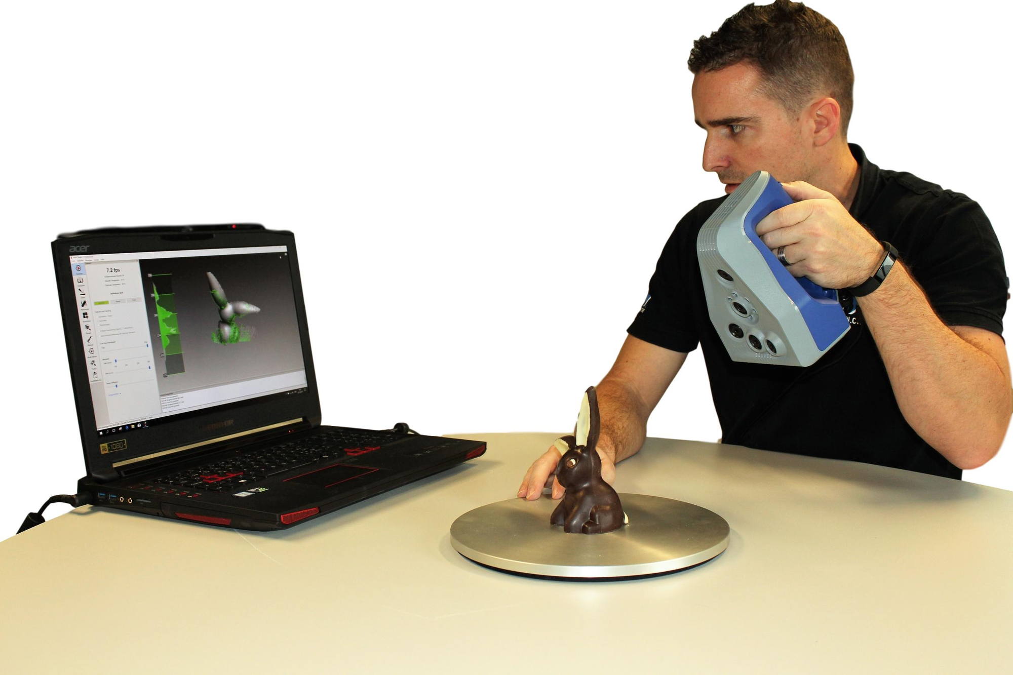 3D-Scan eines Schokoladenhasen