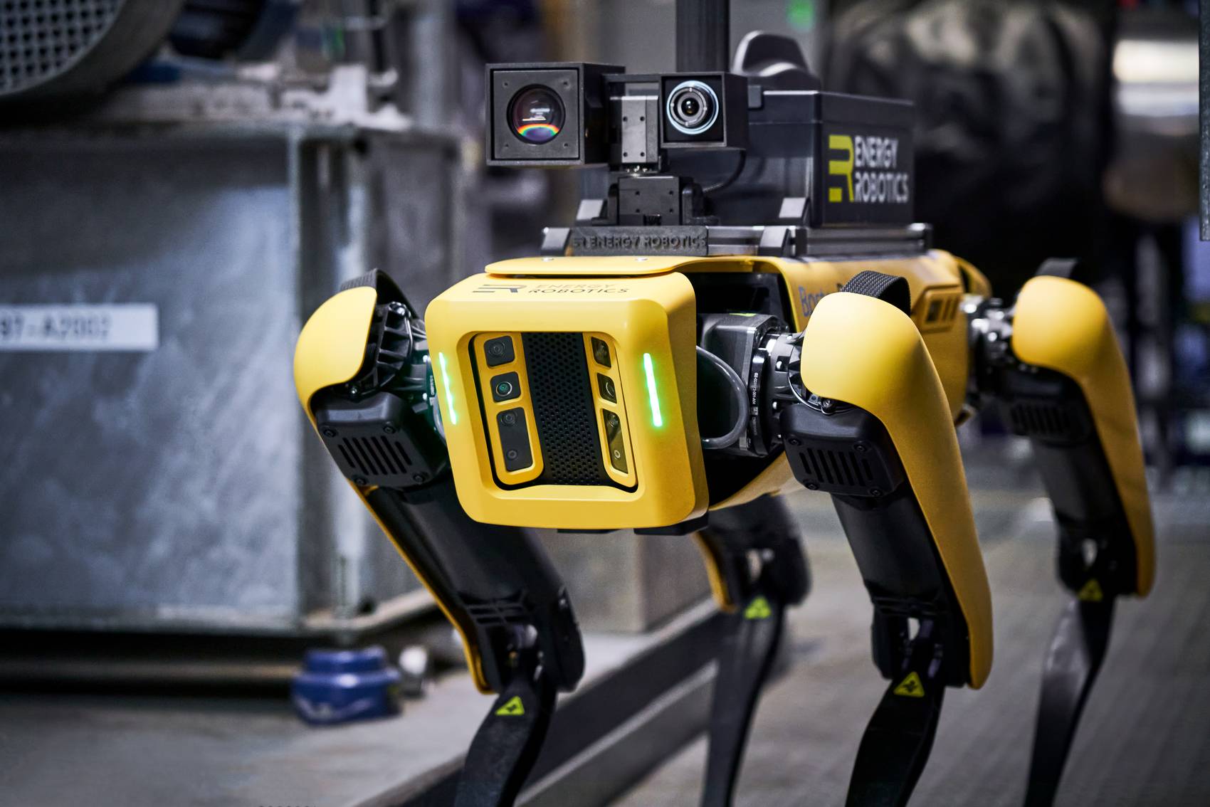 mobiler, autonomer Roboter Spot von Boston Dynamics mit Software von Energy Robotics mobiler, autonomer Roboter Spot von Boston Dynamics mit Software von Energy Robotics