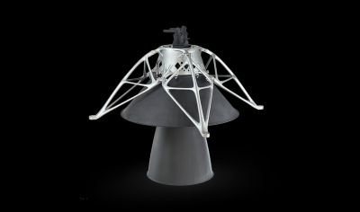 Die 3D-gedruckte Halterung von RUAG Space stützt das Triebwerk der Mondlanders