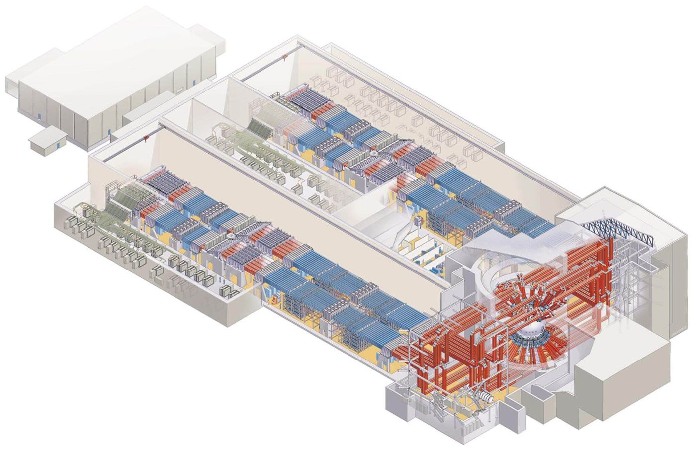 Blick auf das Lasersystem in der National Ignition Facility.