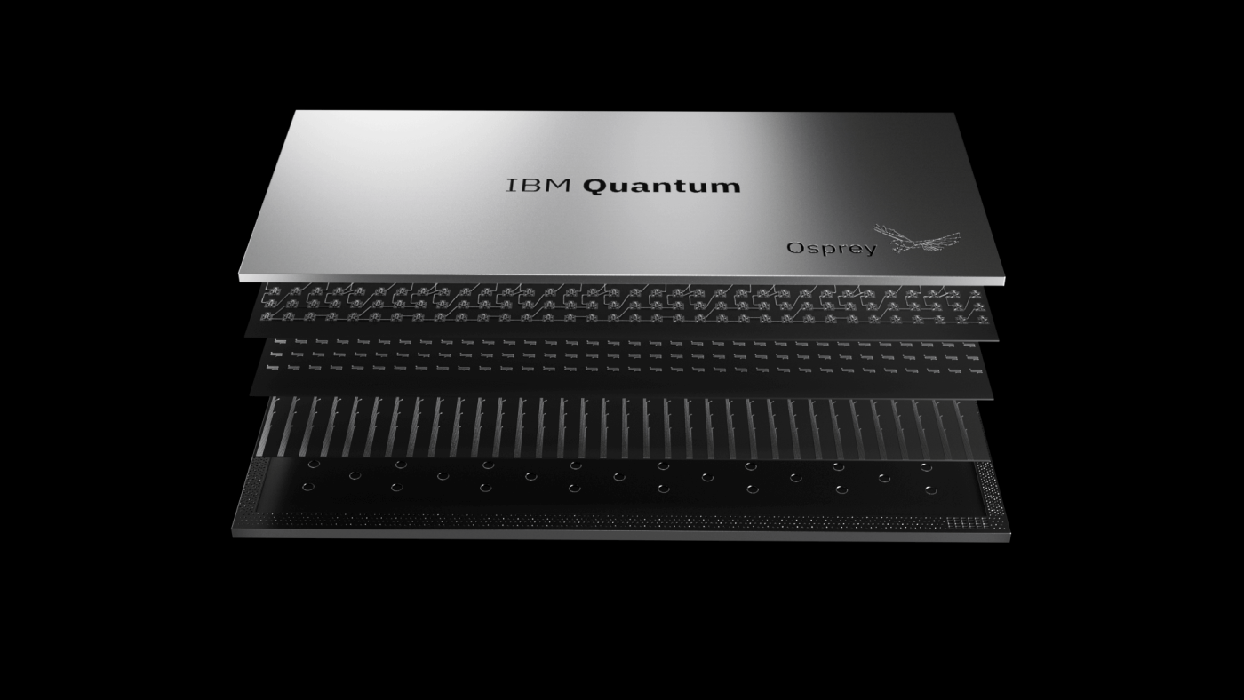 leistungsstärkste Quantencomputer: Schnitt durch den Osprey-Prozessor