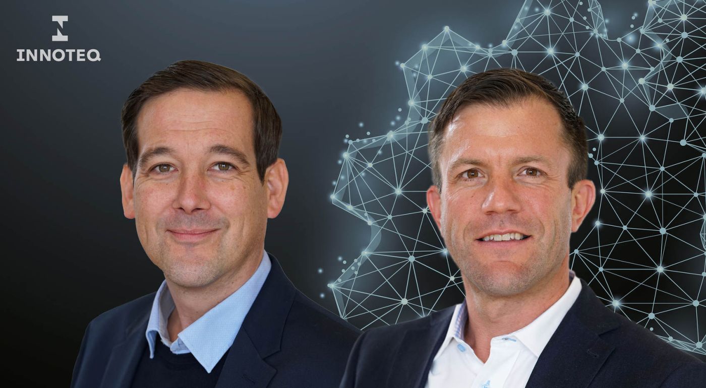David von Büren, Projektleiter Innoteq (links) und Pascal Blanc, Bereichsleiter Fach- und Gastmessen bei Bernexpo