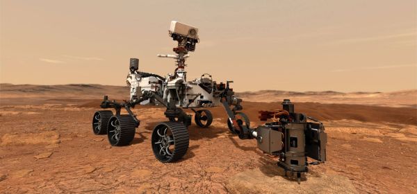 Der Perseverance Rover entnimmt eine Probe auf dem Mars