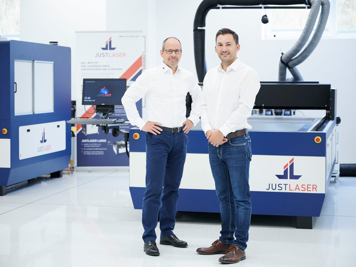 Kooperation mit Anxum: Peter Hofmann und Georg Lauscha von Justlaser